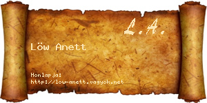 Löw Anett névjegykártya
